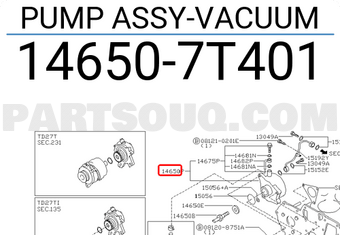 Nissan 146507T401 PUMP ASSY-VACUUM