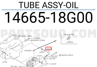 Nissan 1466518G00 TUBE ASSY-OIL