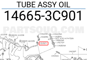 Nissan 146653C901 TUBE ASSY OIL