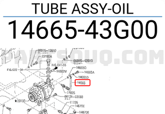 Nissan 1466543G00 TUBE ASSY-OIL