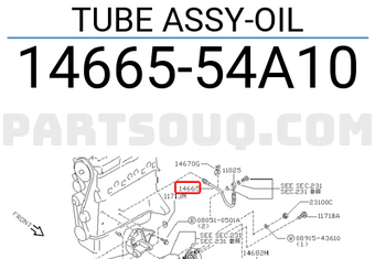 Nissan 1466554A10 TUBE ASSY-OIL