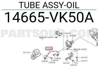 Nissan 14665VK50A TUBE ASSY-OIL