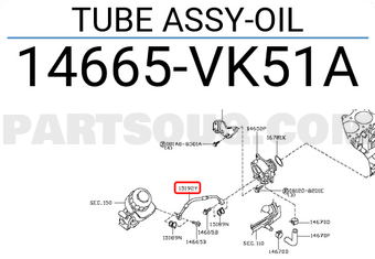 Nissan 14665VK51A TUBE ASSY-OIL