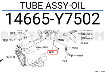 Nissan 14665Y7502 TUBE ASSY-OIL