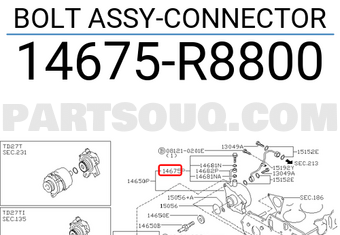 Nissan 14675R8800 BOLT ASSY-CONNECTOR