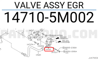Nissan 147105M002 VALVE ASSY EGR