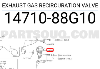 Nissan 1471088G10 EXHAUST GAS RECIRCURATION VALVE