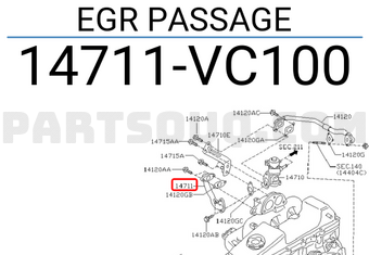 Nissan 14711VC100 EGR PASSAGE