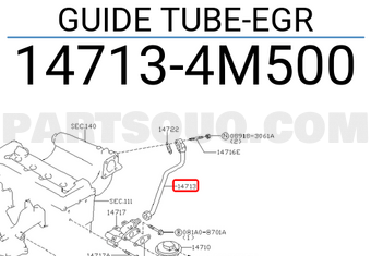 Nissan 147134M500 GUIDE TUBE-EGR
