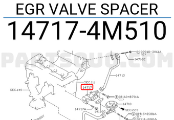 Nissan 147174M510 EGR VALVE SPACER