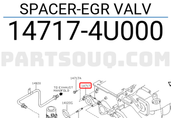 Nissan 147174U000 SPACER-EGR VALV