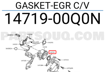 Nissan 1471900Q0N GASKET-EGR C/V