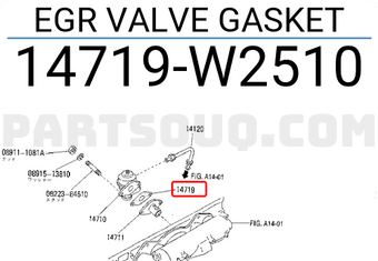 Nissan 14719W2510 EGR VALVE GASKET