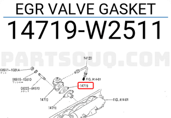 Nissan 14719W2511 EGR VALVE GASKET