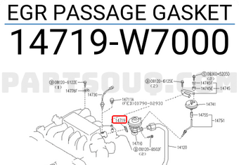 Nissan 14719W7000 EGR PASSAGE GASKET