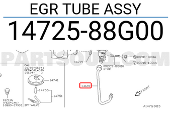 Nissan 1472588G00 EGR TUBE ASSY