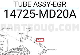 Nissan 14725MD20A TUBE ASSY-EGR