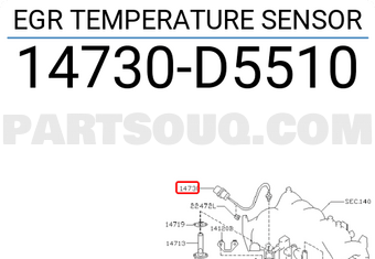 Nissan 14730D5510 EGR TEMPERATURE SENSOR
