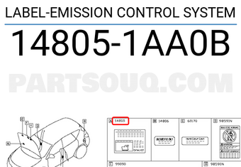 Nissan 148051AA0B LABEL-EMISSION CONTROL SYSTEM