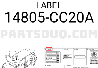 Nissan 14805CC20A LABEL