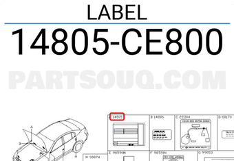 Nissan 14805CE800 LABEL