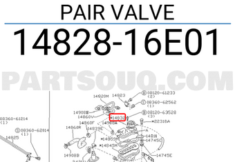 Nissan 1482816E01 PAIR VALVE