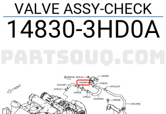 Nissan 148303HD0A VALVE ASSY-CHECK