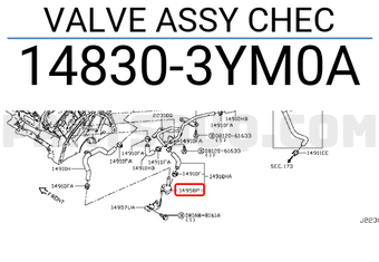 Nissan 148303YM0A VALVE ASSY CHEC