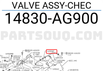 Nissan 14830AG900 VALVE ASSY-CHEC
