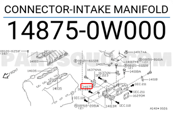Nissan 148750W000 CONNECTOR-INTAKE MANIFOLD