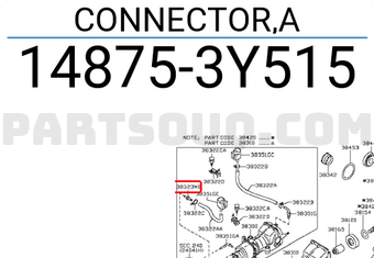 Nissan 148753Y515 CONNECTOR,A