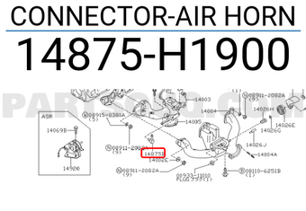 Nissan 14875H1900 CONNECTOR-AIR HORN