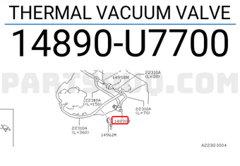 Nissan 14890U7700 THERMAL VACUUM VALVE