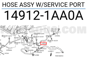 Nissan 149121AA0A HOSE ASSY W/SERVICE PORT