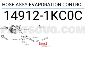 Nissan 149121KC0C HOSE ASSY-EVAPORATION CONTROL
