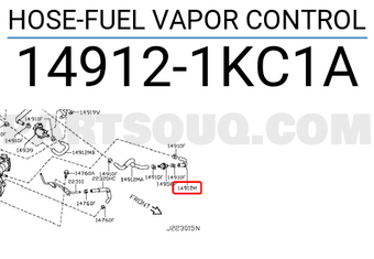 Nissan 149121KC1A HOSE-FUEL VAPOR CONTROL