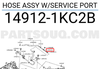 Nissan 149121KC2B HOSE ASSY W/SERVICE PORT