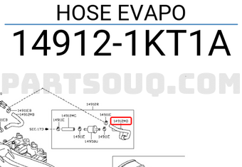 Nissan 149121KT1A HOSE EVAPO