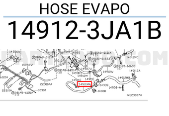 Nissan 149123JA1B HOSE EVAPO