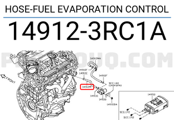 Nissan 149123RC1A HOSE-FUEL EVAPORATION CONTROL