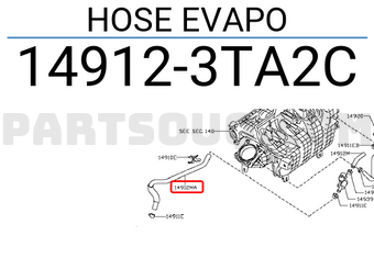 Nissan 149123TA2C HOSE EVAPO