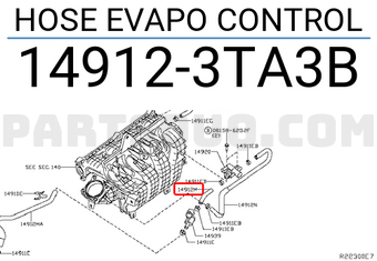 Nissan 149123TA3B HOSE EVAPO CONTROL