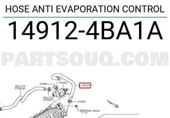 Nissan 149124BA1A HOSE ANTI EVAPORATION CONTROL