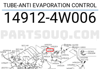 Nissan 149124W006 TUBE-ANTI EVAPORATION CONTROL