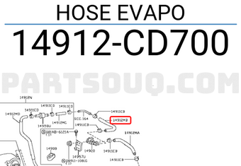 Nissan 14912CD700 HOSE EVAPO
