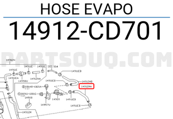 Nissan 14912CD701 HOSE EVAPO
