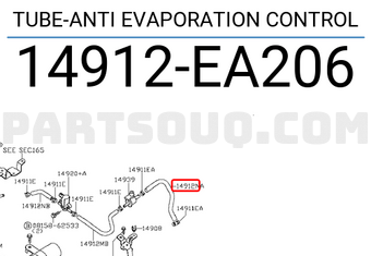 Nissan 14912EA206 TUBE-ANTI EVAPORATION CONTROL