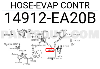 Nissan 14912EA20B HOSE-EVAP CONTR
