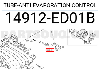 Nissan 14912ED01B TUBE-ANTI EVAPORATION CONTROL