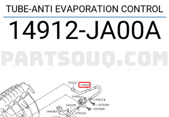Nissan 14912JA00A TUBE-ANTI EVAPORATION CONTROL